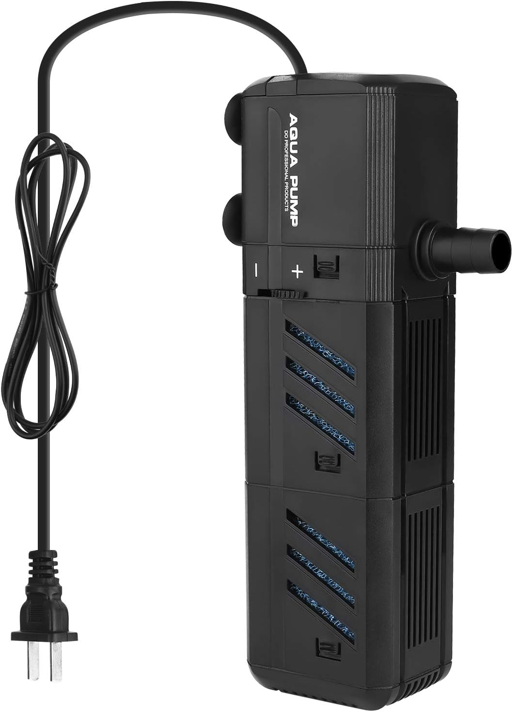 Submersible Aquarium Internal Filter 12W, Adjustable Fish Tank Filter with 320 GPH Water Pump for 50-150 Gallon Fish Tank