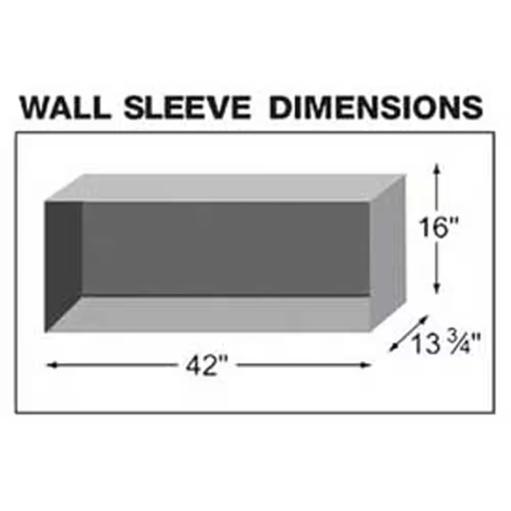 PTAC Sleeve 42 In. X 16 In. X 13 In. Insulated Wall Sleeve Reno or New Construction