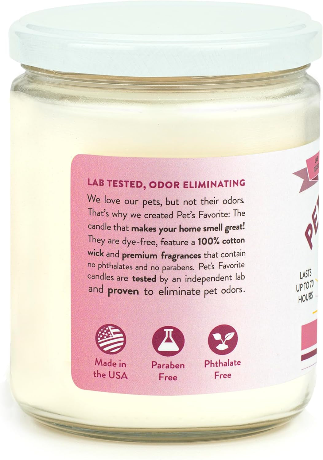 Pet Odor Candle, Clean Burning, Long Lasting Scented Candles with a 70 Hour Burn Time, Very Berry