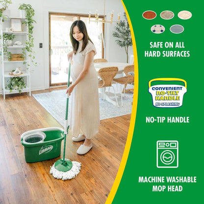 Microfiber Tornado Wet Spin Mop and Bucket Floor Cleaning System with 4 Refills