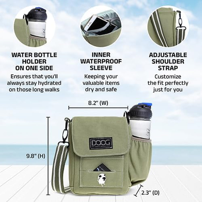 Walkie Bag - Adjustable Dog Treat Pouch Shoulder Bag with Poo Bag & Water Bottle Compartments - Comfort Fit for Everyday Use