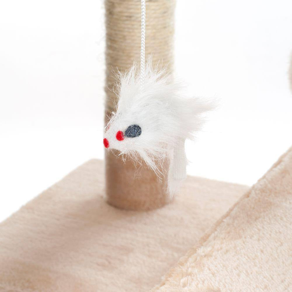 66.25 In. Beige Skyscraper Sleep and Play Cat Tree