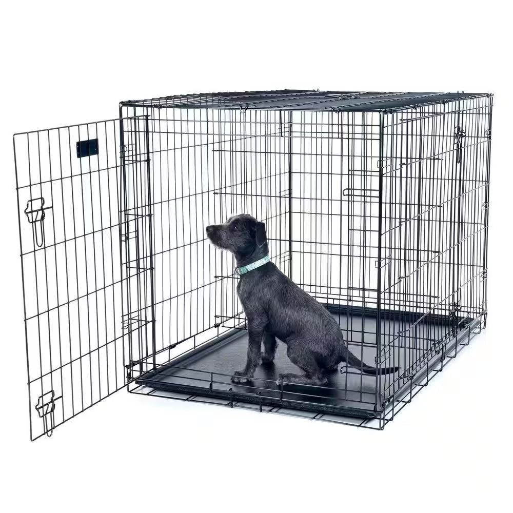 42 In. X 28 In. Foldable Dog Crate Cage with 2 Door