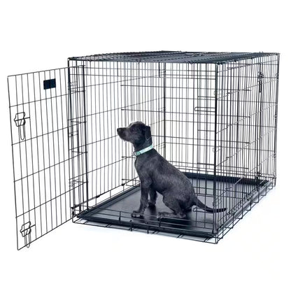 42 In. X 28 In. Foldable Dog Crate Cage with 2 Door