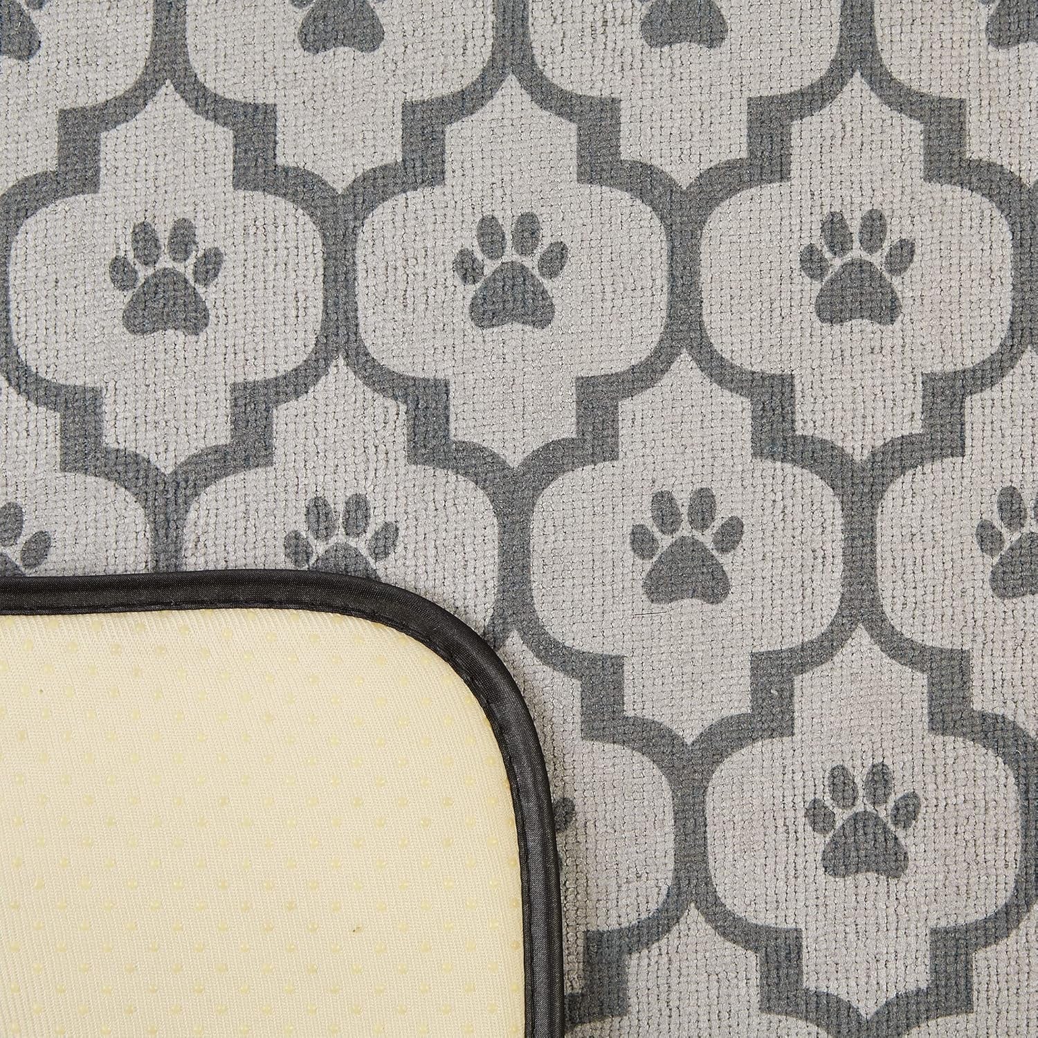 Machine Washable, Ultra Absorbent Pet Mat, 12X18, Gray Lattice