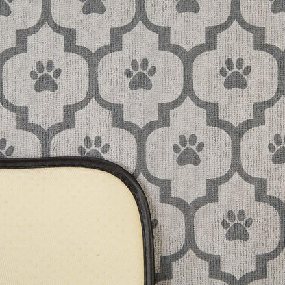 Machine Washable, Ultra Absorbent Pet Mat, 12X18, Gray Lattice