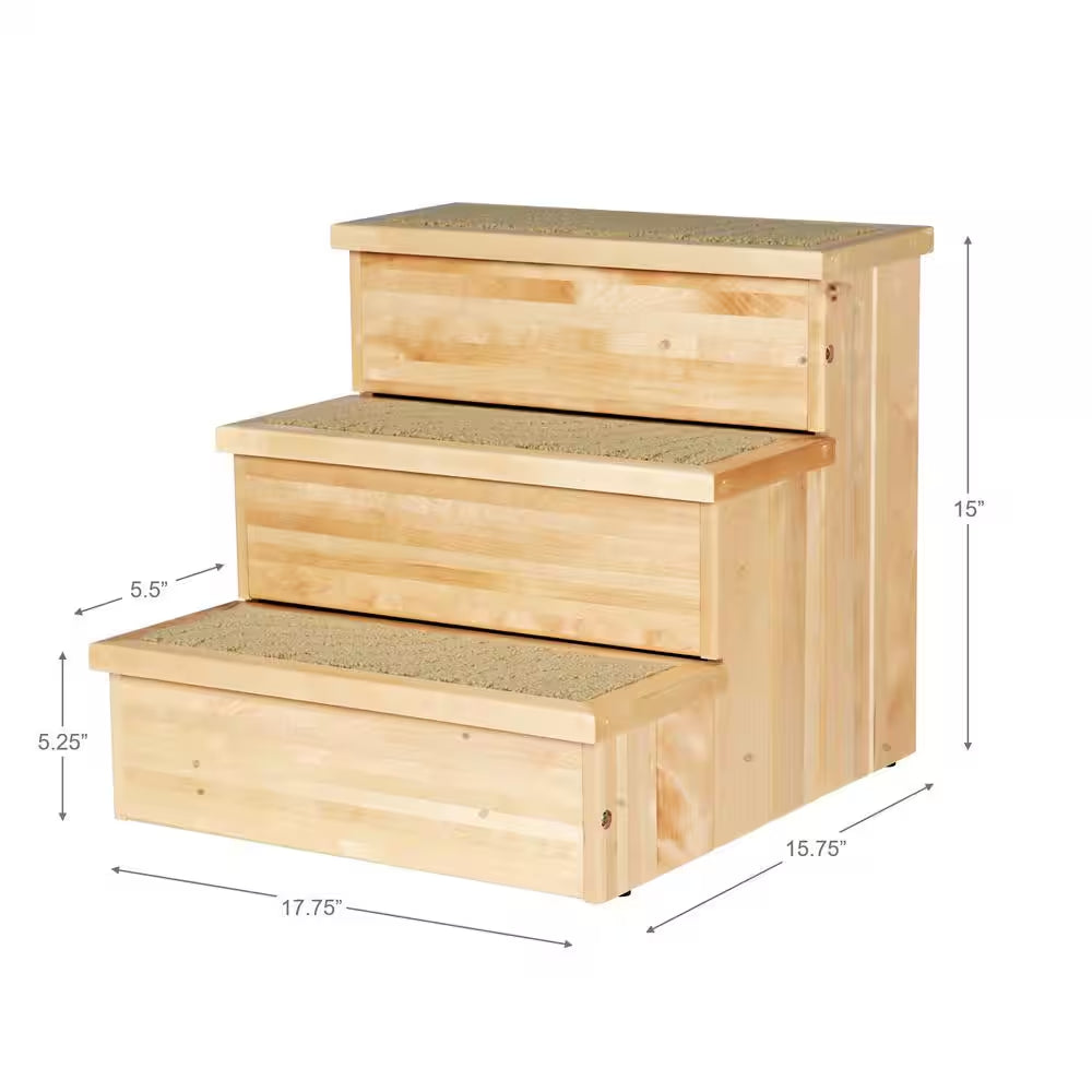 Natural Birch Wooden Pet Stairs