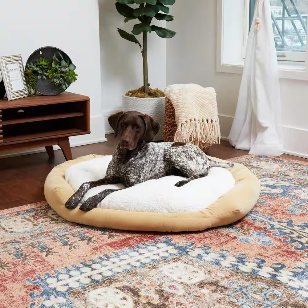 Murphy Large Buttercream Donut Dog Bed