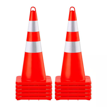 Safety Cones, PVC Orange Construction Cones, 10 PCS 28 In. Traffic Cones, 2 Reflective Collars Traffic Cones