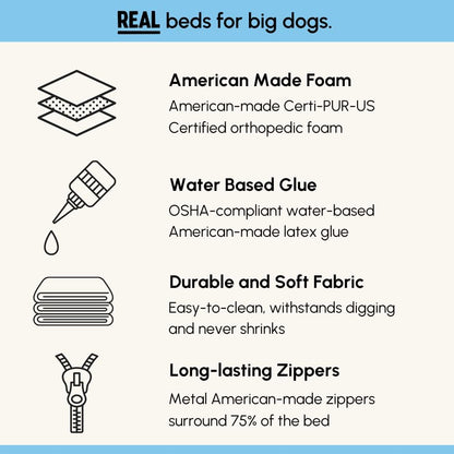 Barker Beds Orthopedic Dog Bed - 7" Pillow Top XL Size (52 X 36 X 11) - Luxury Washable Large Dog Bed with Headrest - Memory Foam Mattress for Big Dogs (Chocolate)