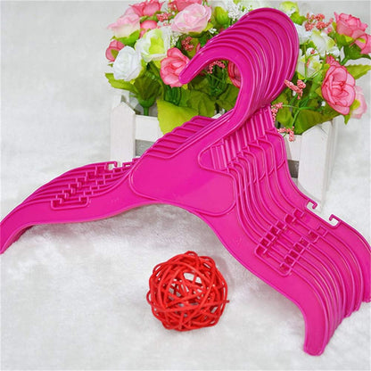 Pet Clothing Hanger, 10PCS Plastic Anti-Skid Dog Puppy Cat Clothes Clothing Rack for Small Animals (Pink, S