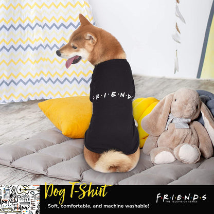 Iconic Logo Dog T-Shirt in Black | Soft, Lightweight, Semi-Stretch Jersey/Cotton Blend Dog Shirt, Machine Washable, Size X-Large (XL) for Large Dogs