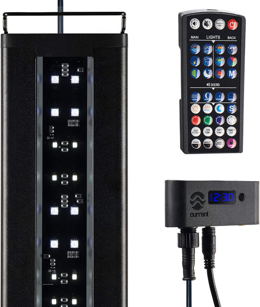 USA 24-36" Inch Satellite Freshwater LED plus Full Spectrum RGB+W Light for Aquariums | Wireless 24 Hour Remote Control Fish Tank Lighting (4506)