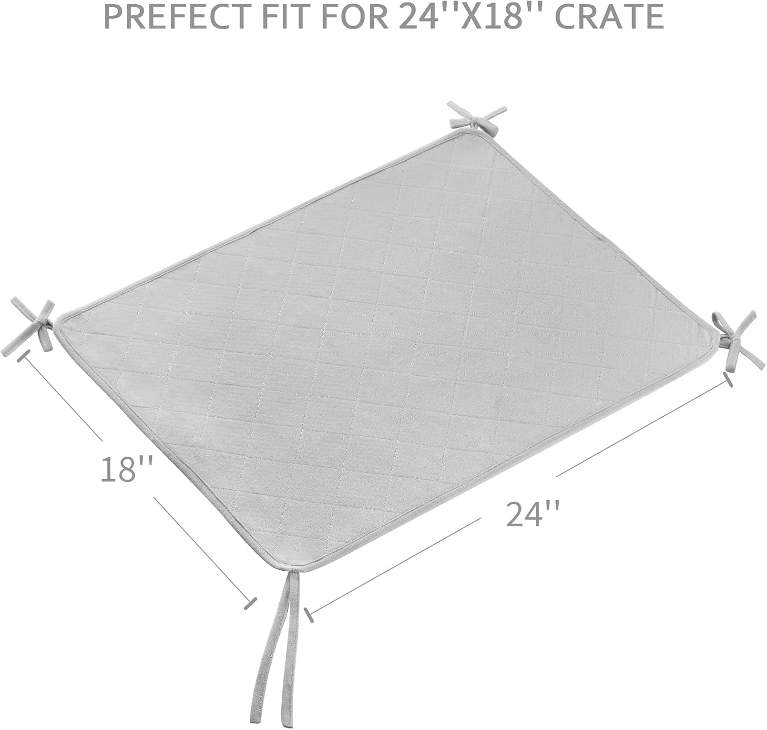 Waterproof Dog Crate Mat with Rope 2 Pack (24’’X18’’), Washable Pee Pads for Dogs, Non-Slip Training Pads for Dogs, Fits 24 Inch Dog Crate