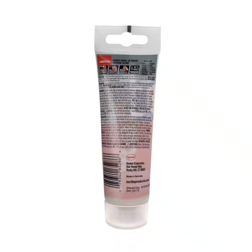 Power Grab Ultimate Instant Grab 2.7 Oz. SMP Construction Adhesive Crystal Clear Tube