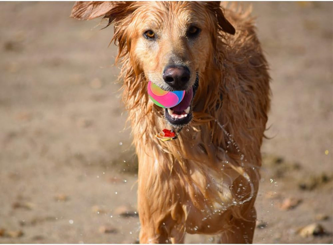 2Pcs Light up Dog Balls,Led Dog Ball,Glow in the Dark Dog Ball,Flashing Elastic Pet Toys for Puppy, Cats, Dogs