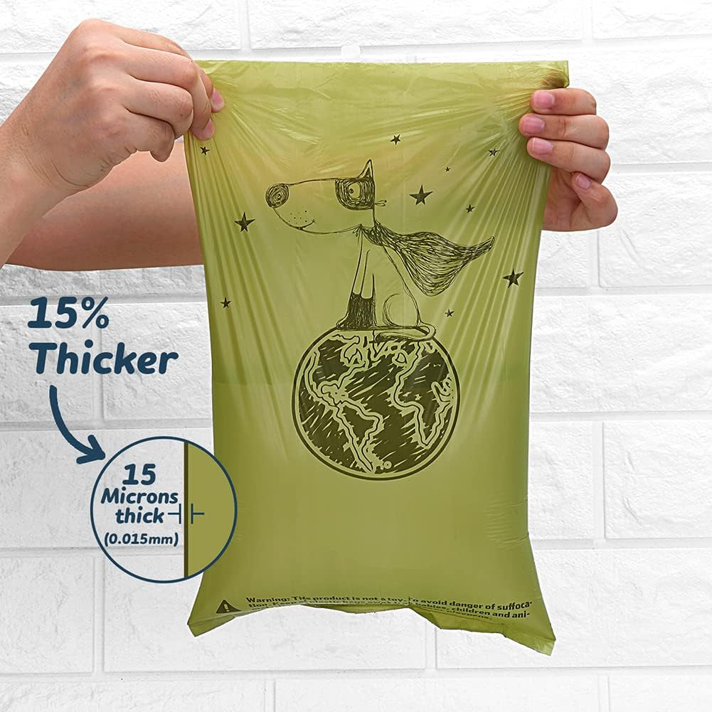 Dog Poop Bags 360 Count, Biodegradable Poop Bags Extra Thick Strong, Eco-Friendly Dog Waste Bag, Doggie Bag Refill Rolls with Dispenser