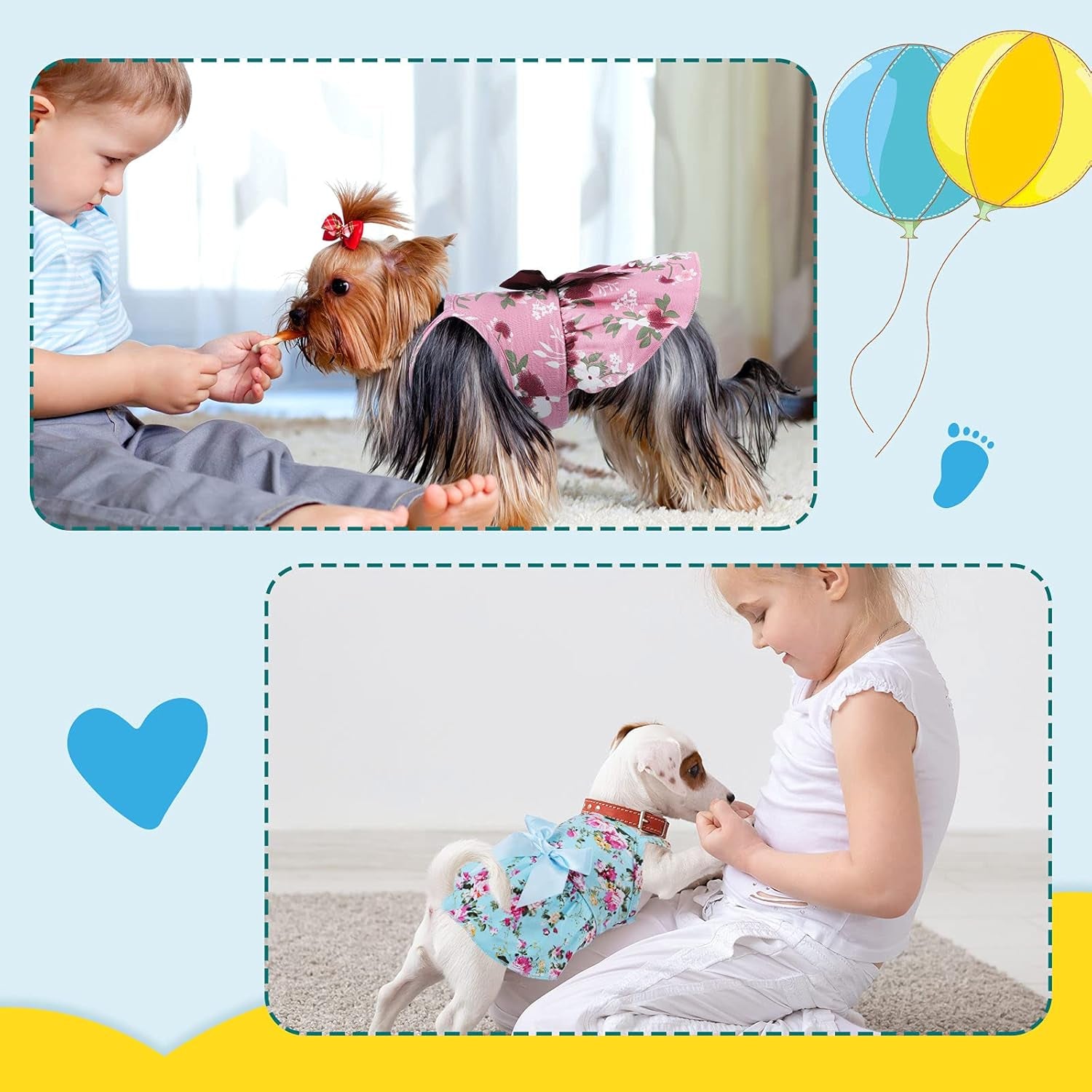 6 Pcs Dog Dresses Girls Dog Clothes Floral Cute Princess Bowknot Puppy Dresses Pet Cat Clothes Skirts Rosette Summer Outfits Apparel for Chihuahua Yorkies Female Small Cat Pets Kitten(S)