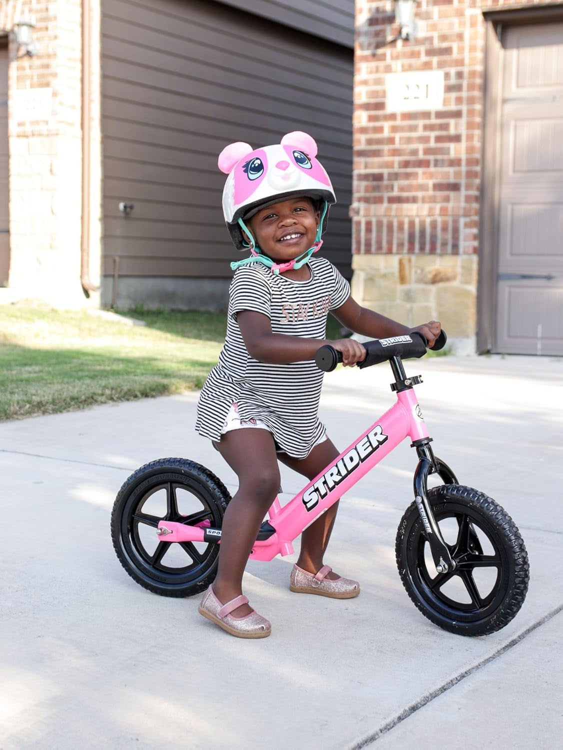 12” Sport Bike - No Pedal Balance Bicycle for Kids 1 to 4 Years - Includes Safety Pad, Padded Seat, Mini Grips & Flat-Free Tires - Tool-Free Assembly & Adjustments