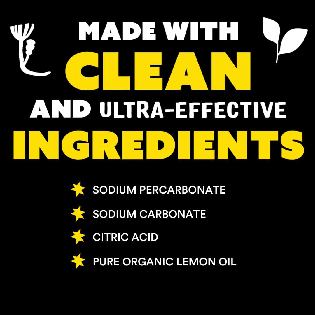 Oxygen Whitener | Powerful Bleach Alternative, Chlorine Free & Color Safe | Brightens Whites and Removes Stains (Pure Lemon Essential Oil - 79 Oz)