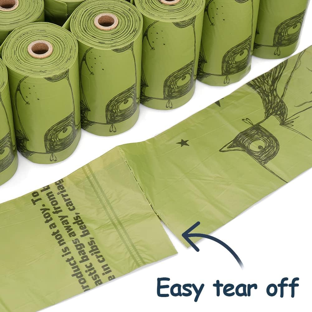 Dog Poop Bags 360 Count, Biodegradable Poop Bags Extra Thick Strong, Eco-Friendly Dog Waste Bag, Doggie Bag Refill Rolls with Dispenser