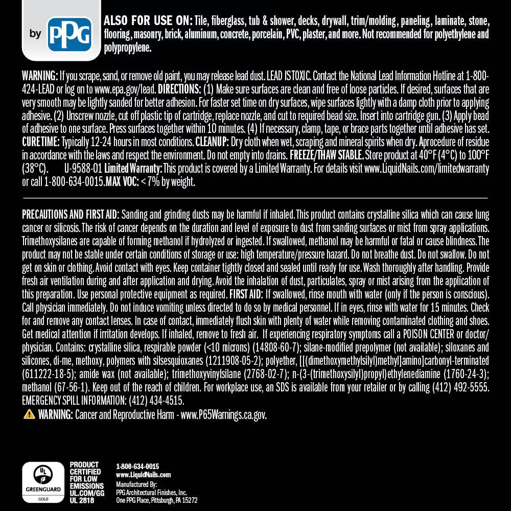 Fuze It Max 9 Oz. Interior/Exterior All Surface Construction Adhesive