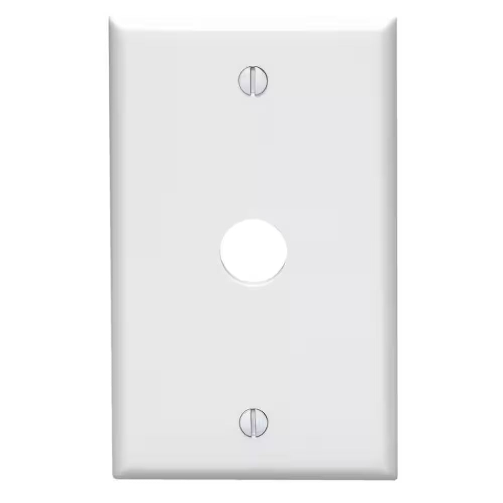 1-Gang 0.625 In. White Phone/Cable Plastic Box Mount Standard Wall Plate (1-Pack) 88017-W