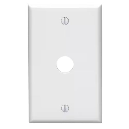 1-Gang 0.625 In. White Phone/Cable Plastic Box Mount Standard Wall Plate (1-Pack) 88017-W