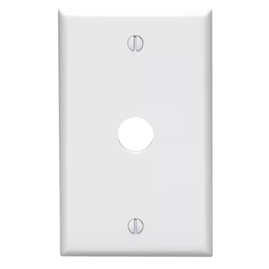 1-Gang 0.625 In. White Phone/Cable Plastic Box Mount Standard Wall Plate (1-Pack) 88017-W