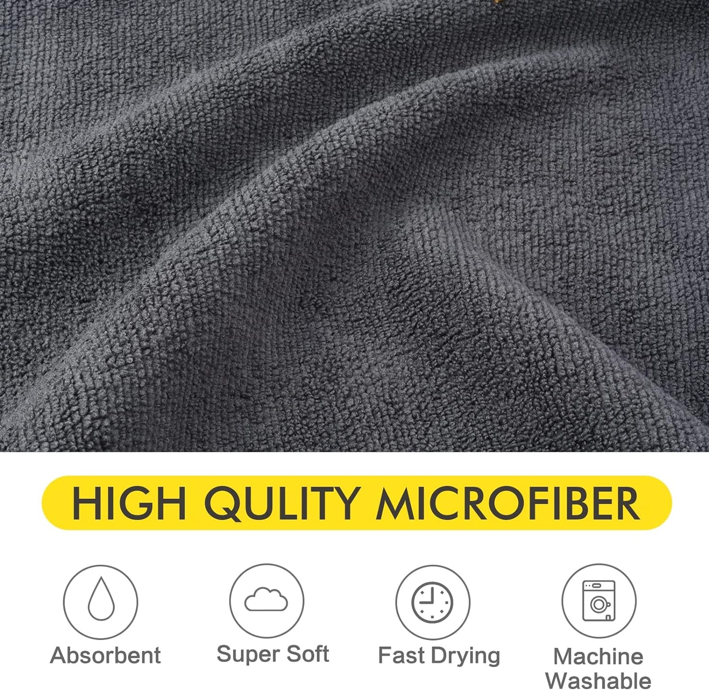 Dog Towel Super Absorbent Microfiber Dog Drying Towel Soft Pet Bath Towel for All Dogs and Cats with Embroidered Paw Print 30Inch X 50Inch Gray