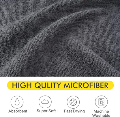 Dog Towel Super Absorbent Microfiber Dog Drying Towel Soft Pet Bath Towel for All Dogs and Cats with Embroidered Paw Print 30Inch X 50Inch Gray