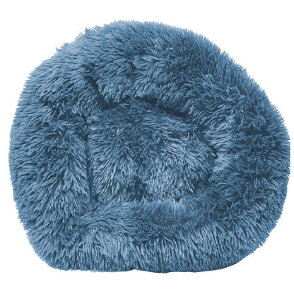 Medium Blue Nestler High-Grade Plush and Soft Rounded Dog Bed