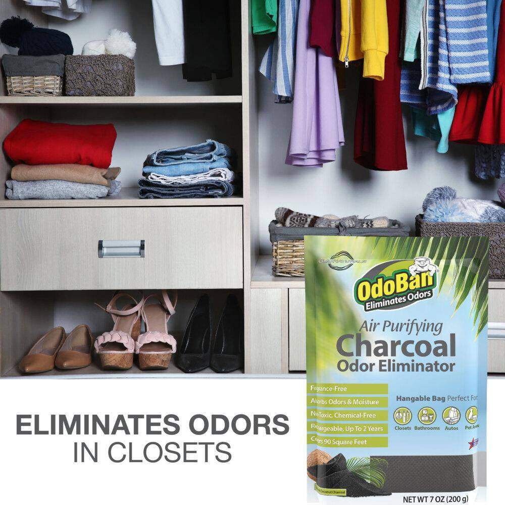 7 Oz. Charcoal Odor Eliminator, Air Purifying Natural Non-Toxic Odor Remover & Moisture Absorber Bag 4 Pack