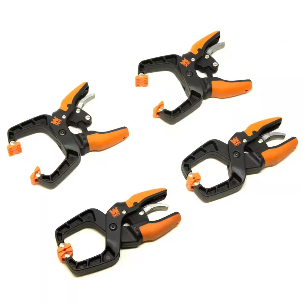 Quick-Release Ratcheting Hand Clamps with 1.5 In. Jaw Opening and 1.5 In. Throat (4-Pack)