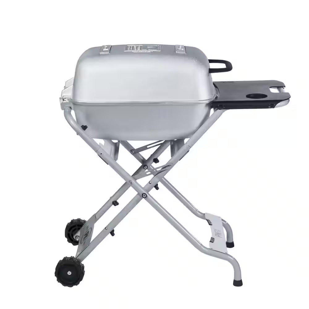 PK-TX Portable Cast Aluminum Charcoal Grill and Smoker in Gray Silver