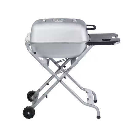 PK-TX Portable Cast Aluminum Charcoal Grill and Smoker in Gray Silver
