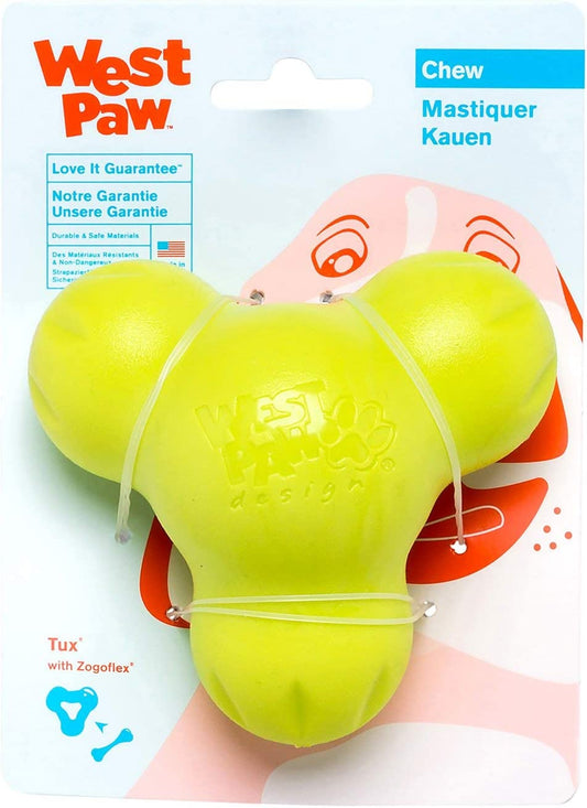 Zogoflex Tux Treat Dispensing Dog Chew Toy – Interactive Chewing Toy for Dogs – Dog Games for Aggressive Chewers, Fetch, Catch – Holds Kibble, Treats, Large 5", Granny Smith