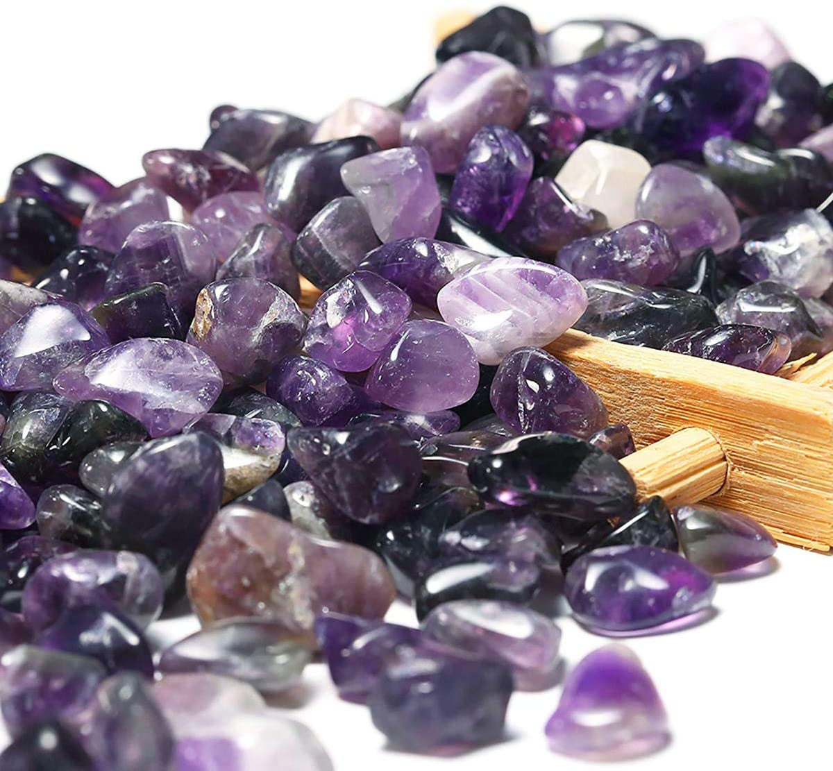 1 Lb/460G Natural Purple Amethyst Quartz Crystal Stones Irregular Decorative Pebble Rock Sand for Aquarium/Fish Turtle Tank/Vase Fillers/Air Plants/Succulent Plants Decor (Fill 1 Cup)