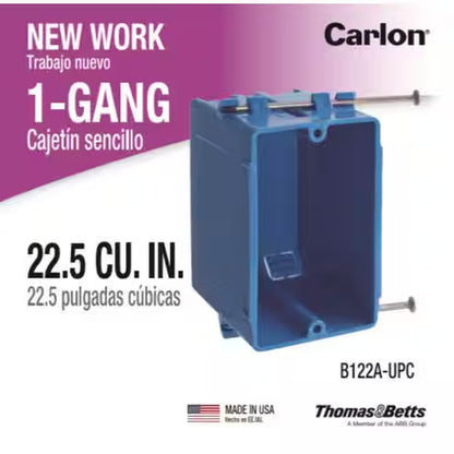 1-Gang 22 Cu. In. New Work Electrical PVC Electrical Outlet Box (B122A-UPC)