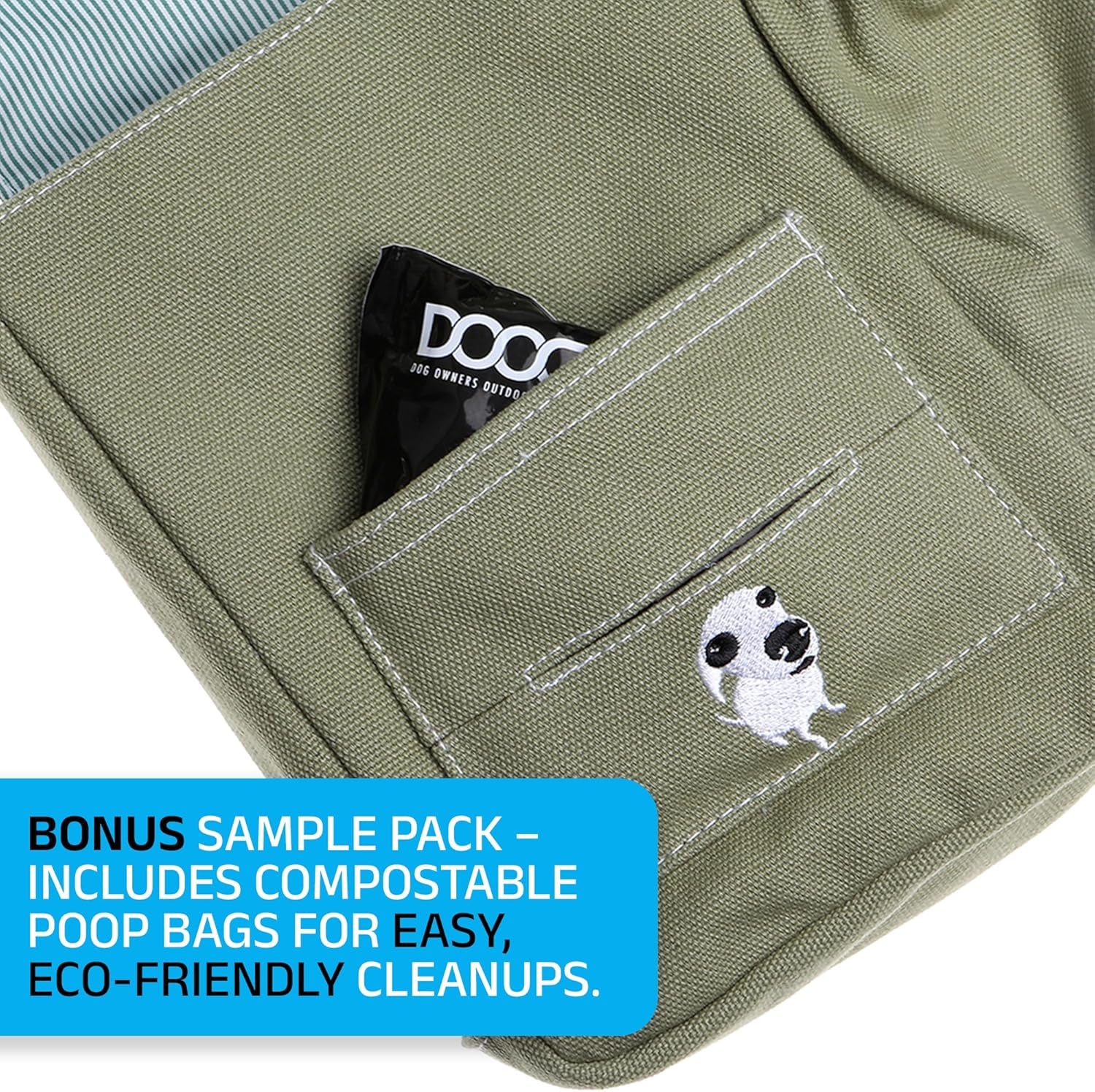 Walkie Bag - Adjustable Dog Treat Pouch Shoulder Bag with Poo Bag & Water Bottle Compartments - Comfort Fit for Everyday Use - Green
