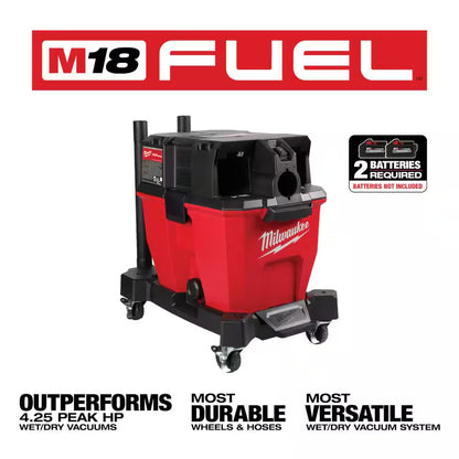 M18 FUEL 9 Gal. Cordless Dual-Battery Wet/Dry Shop Vacuum with AIR-TIP 1-1/4 In. - 2-1/2 In. (4- Piece) Automotive Kit