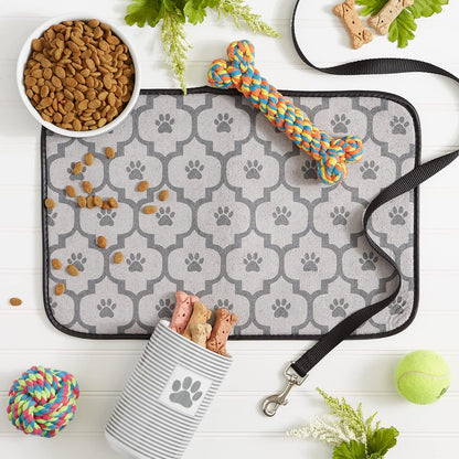 Machine Washable, Ultra Absorbent Pet Mat, 12X18, Gray Lattice