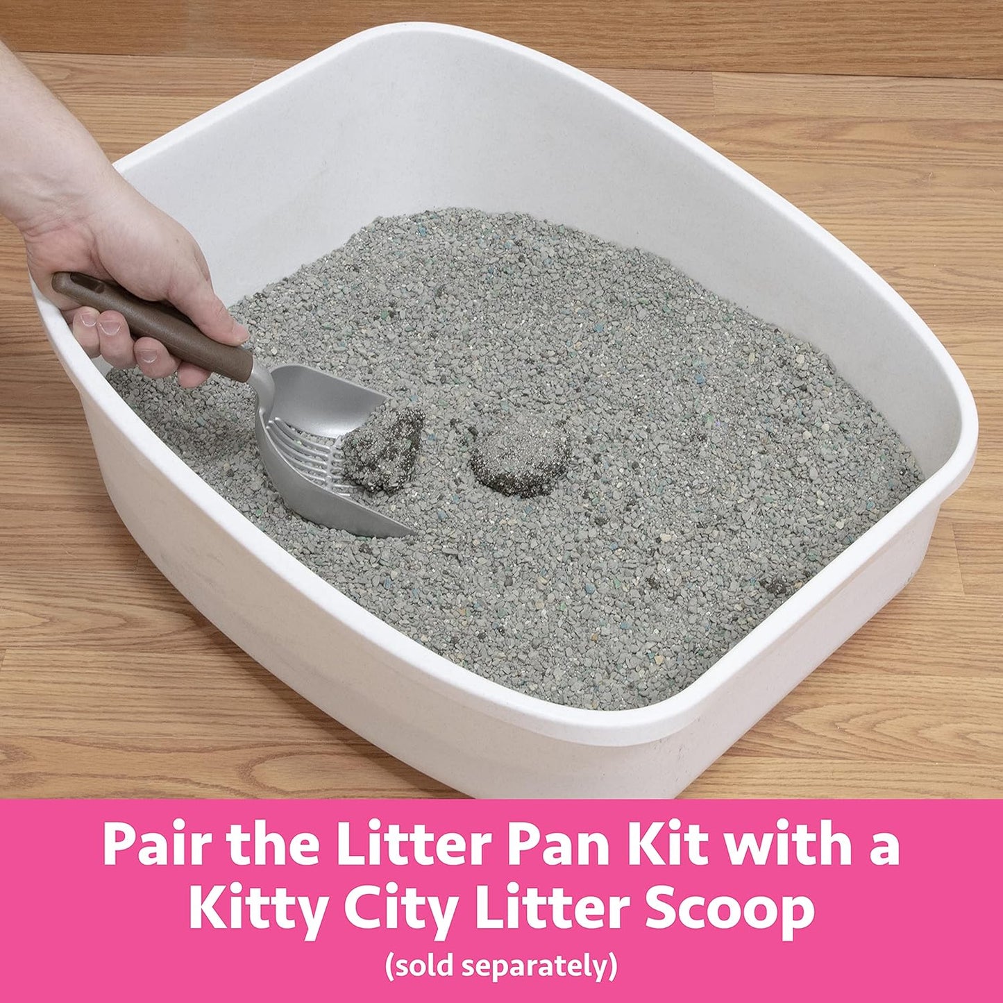 Cat Scratching, Cat Non-Stick Litter Scoop, Cat Litter, Cat Litter Box Kit, Corrugate Cat Scratch Pad, White (CM-10159)