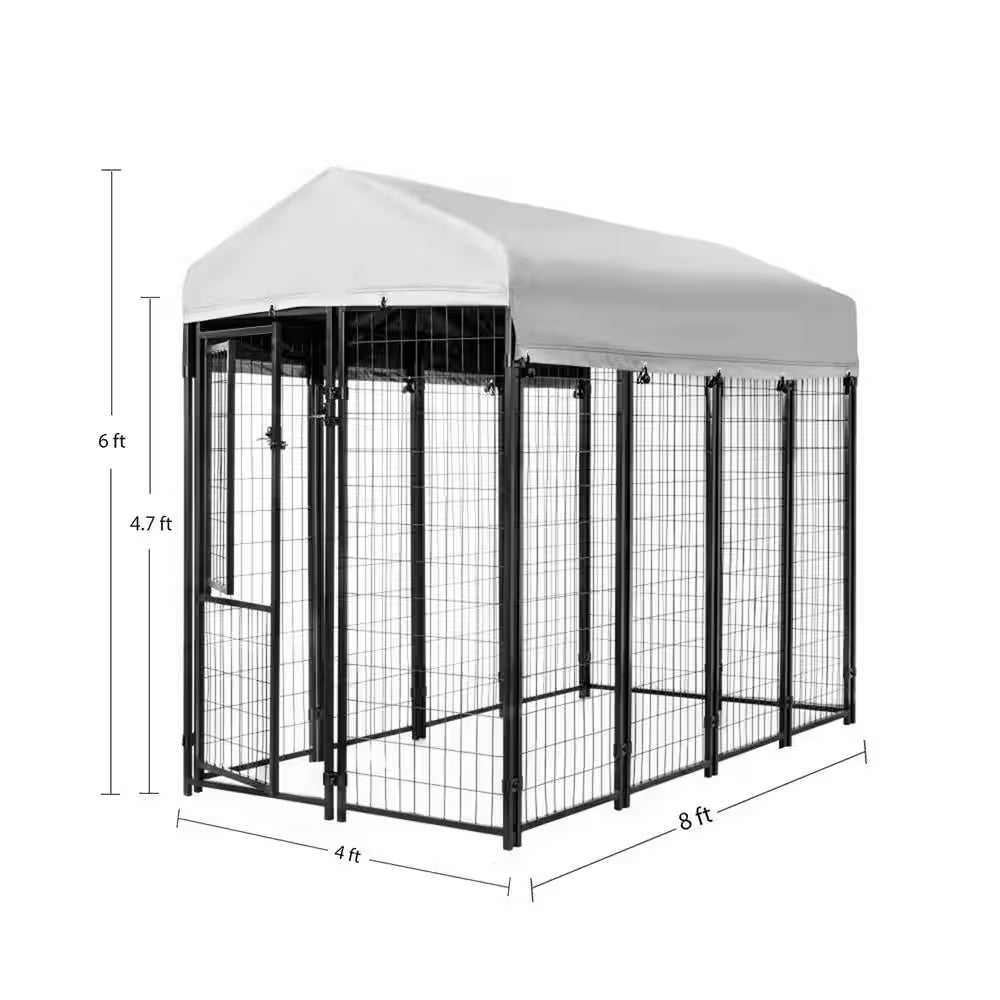 4 Ft. X 8 Ft. X 6 Ft. Welded Wire Dog Fence Kennel Kit