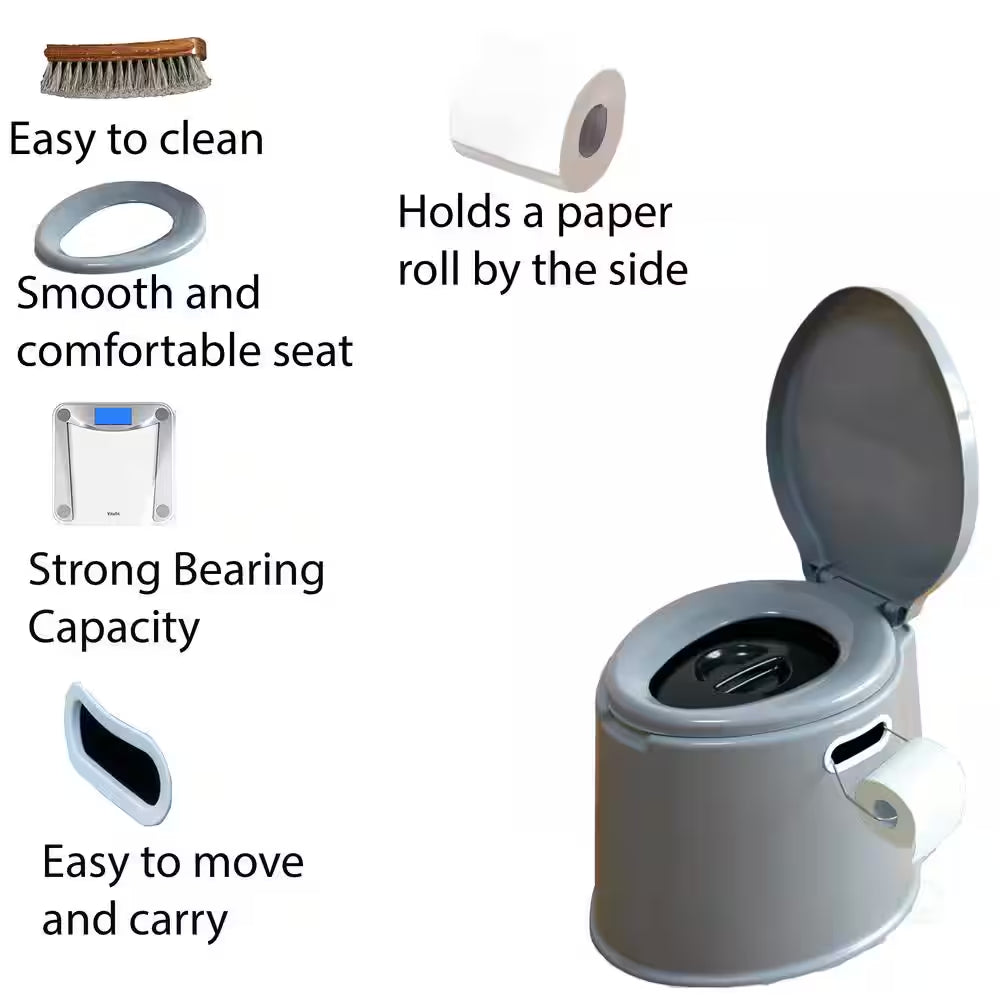 Portable Travel Toilet for Camping and Hiking, Non-Electric Waterless Toilet