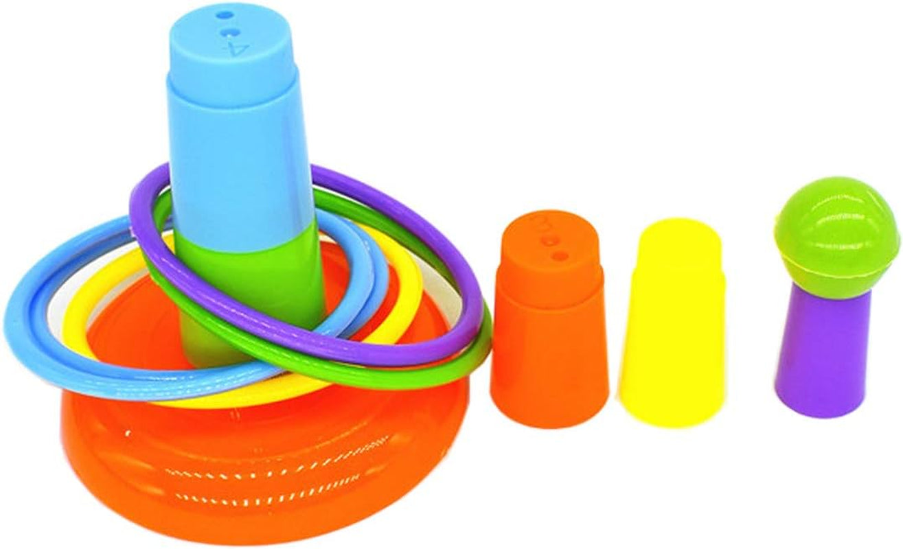 3 Pack Bird Intelligence Toys Stacking Training Rings Mini Shopping Cart Skateboard Stand Perch for Parrot Parakeet Cockatiel Conure Budgie Cockatoo (B)