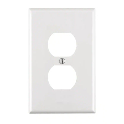 1-Gang White Duplex Outlet/Receptacle Nylon Midway/Midsize Wall Plate (1-Pack) PJ8-W