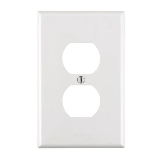 1-Gang White Duplex Outlet/Receptacle Nylon Midway/Midsize Wall Plate (1-Pack) PJ8-W