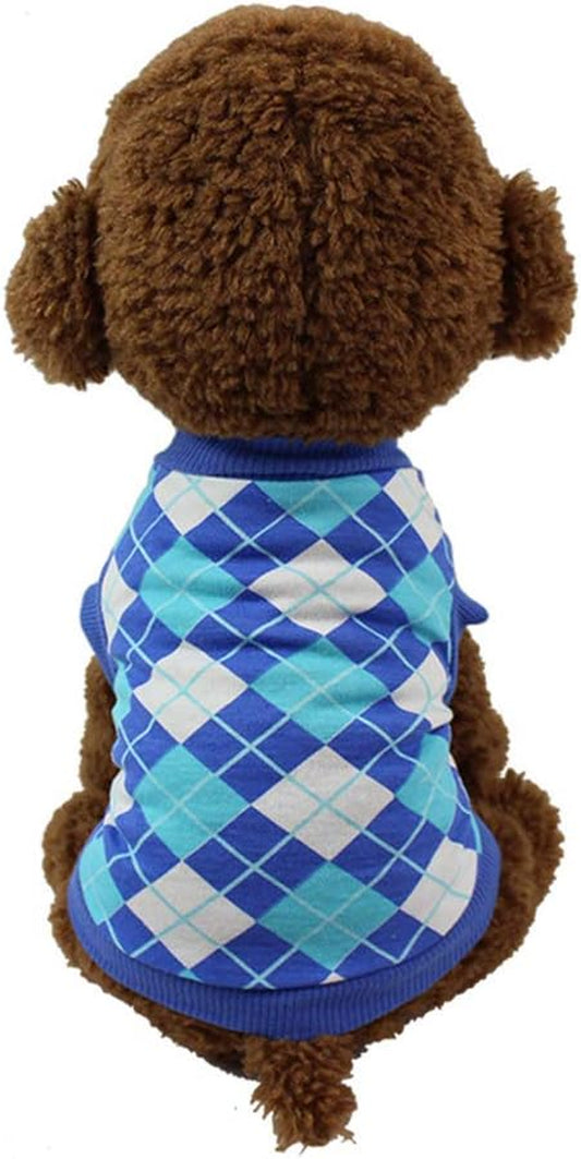 Dog Plaid Shirt (M, Blue)