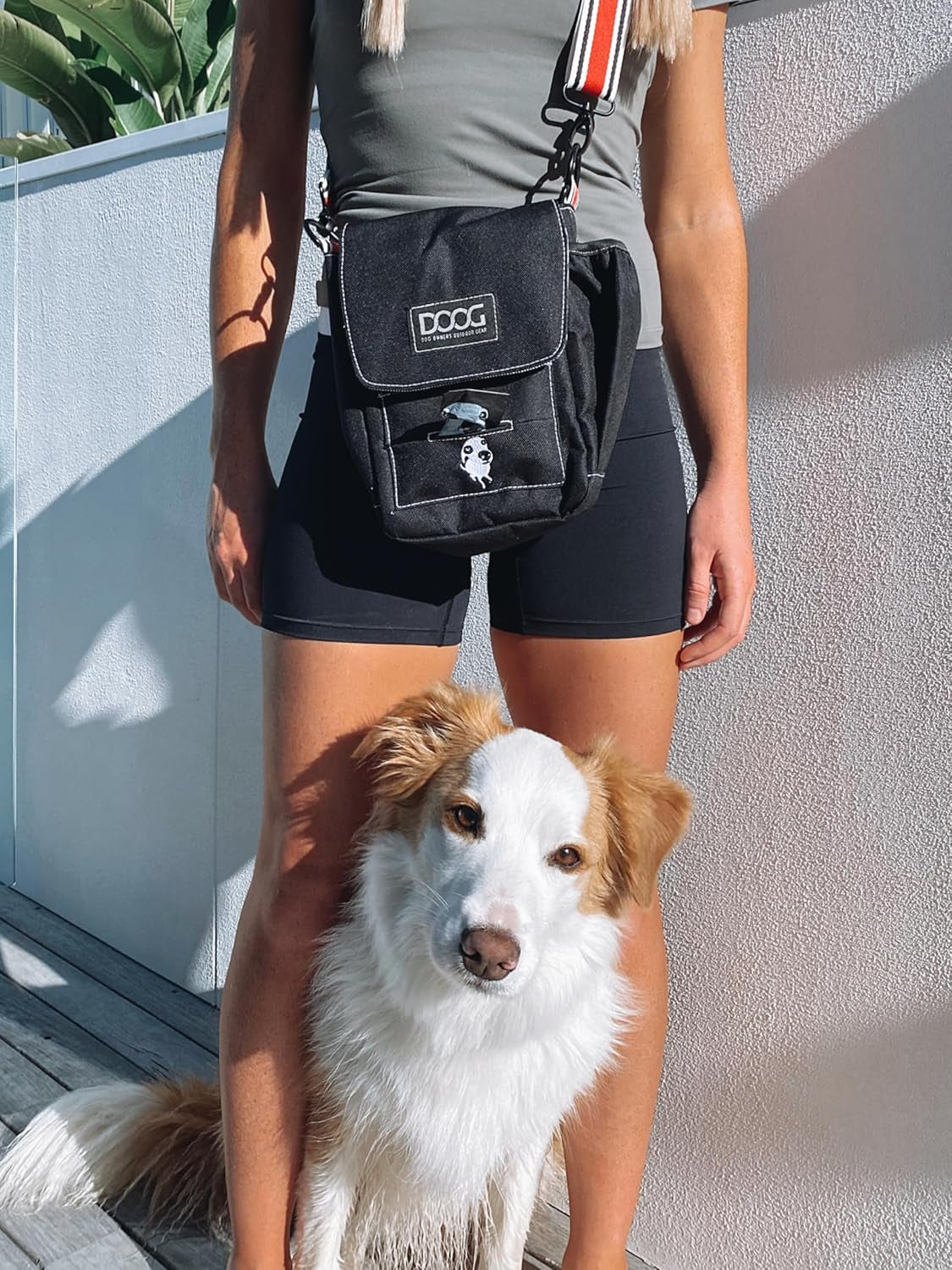 Walkie Bag - Adjustable Dog Treat Pouch Shoulder Bag with Poo Bag & Water Bottle Compartments - Comfort Fit for Everyday Use